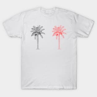 red black palm trees design T-Shirt